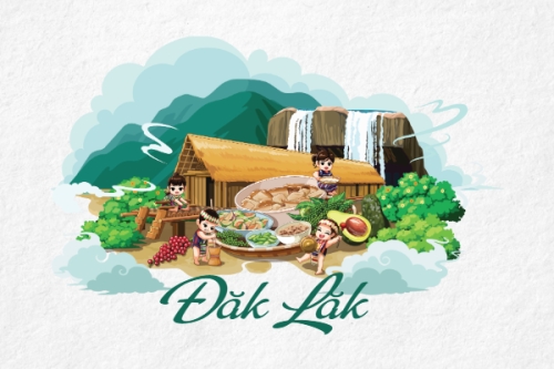 Mẫu thiết kế Postcard Đăk Lăk, dễ thương, cute, chibi, hoạt hình, cartoon 1775287957