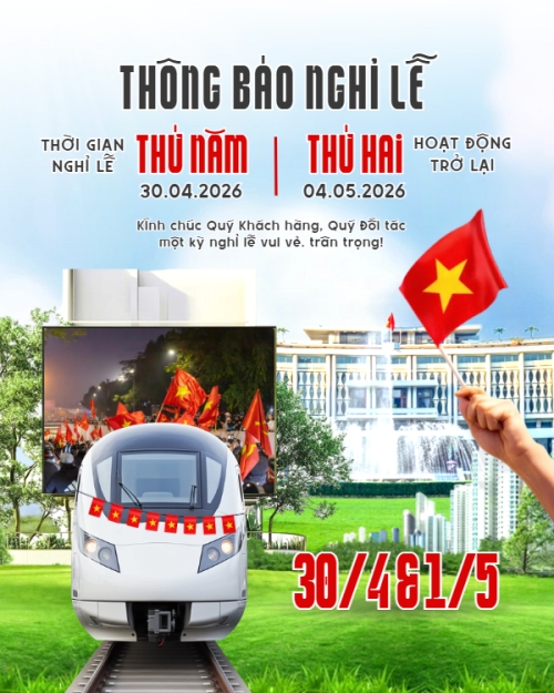 Mẫu thiết kế Bài post MXH dọc Thông báo nghỉ lễ Giải phóng miền Nam 30/4 và Quốc tế Lao động 1/5 1776166515