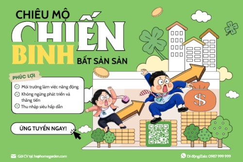 Mẫu thiết kế Bài post MXH ngang Tuyển dụng bất động sản 1774996501