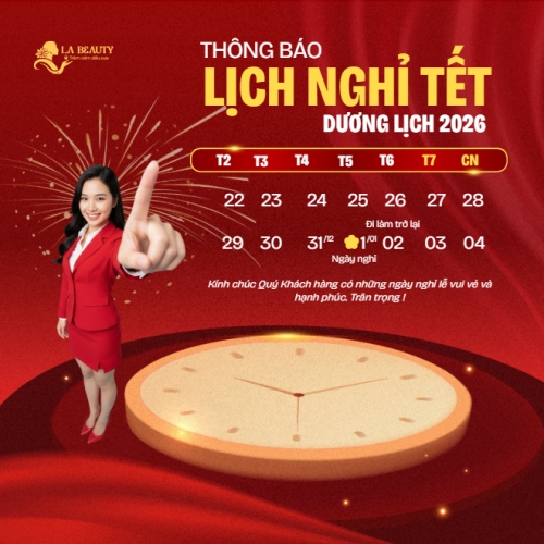 Mẫu thiết kế Bài post MXH vuông Thông báo lịch nghỉ Tết dương lịch 2026 1777143458