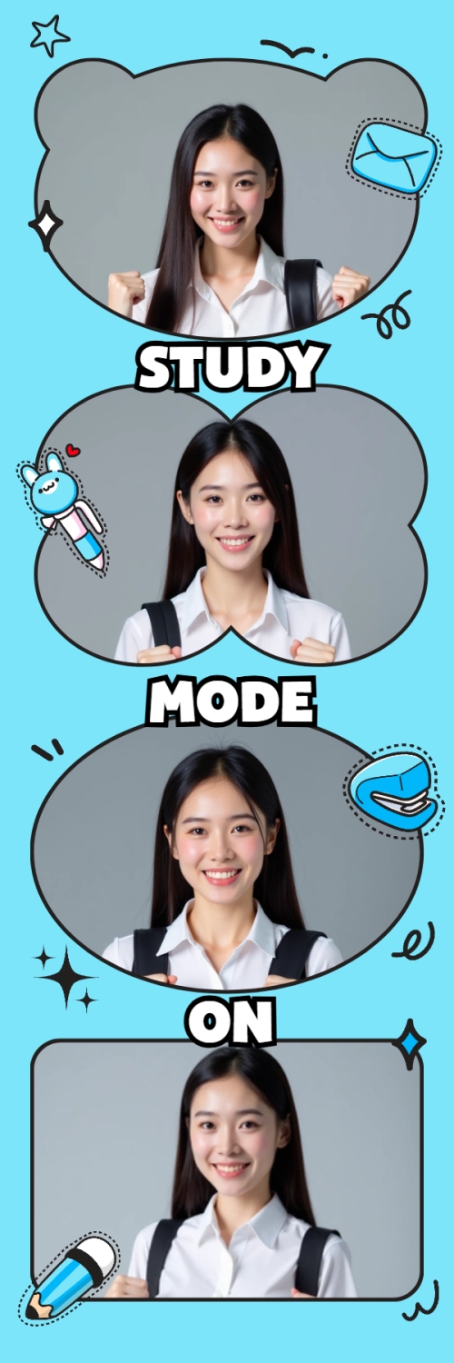 Mẫu thiết kế Bộ Ảnh Photobooth Tựu trường, đến trường, nhập học, giáo dục, education, school, trường học, dễ thương, cute, chibi, hoạt hình, cartoon 1775407952
