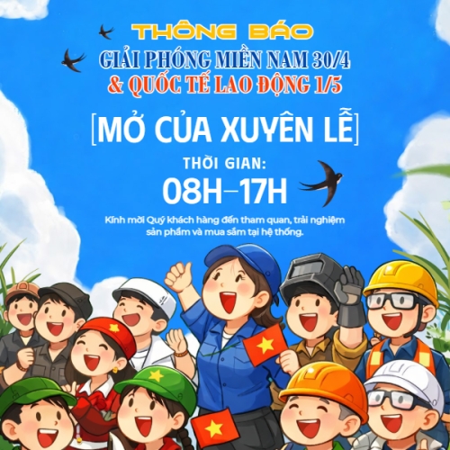 Mẫu thiết kế Bài post MXH vuông Lịch nghỉ lễ 30/4-1/5 1775212699