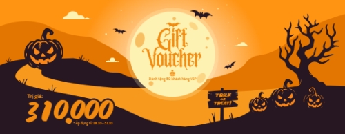 Mẫu thiết kế Gift voucher Halloween, lễ hội ma quái, sự kiện, event, thực phẩm, food, beauty, dễ thương, cute, chibi, hoạt hình, cartoon 1776581724
