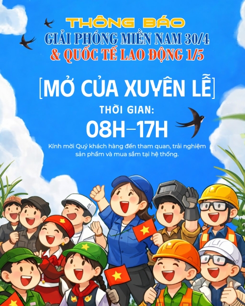 Mẫu thiết kế Bài post MXH dọc Lịch nghỉ lễ 30/4-1/5 1776166514