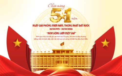 Mẫu thiết kế Banner - Băng rôn Chào mừng 51 năm giải phóng miền Nam, thống nhất đất nước 30/4 1775265380