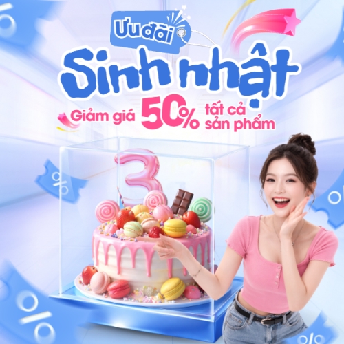 Mẫu thiết kế Bài post MXH vuông Giảm giá sinh nhật 1775007781