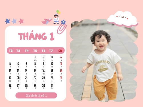 Mẫu thiết kế Lịch để bàn Gia đình và em bé 1777143189