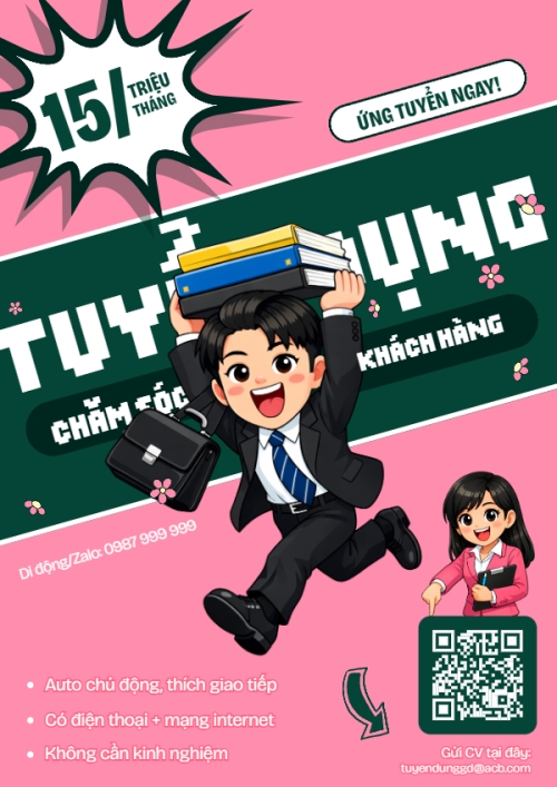 Mẫu thiết kế Poster chuẩn Tuyển dụng chăm sóc khách hàng 1775138546