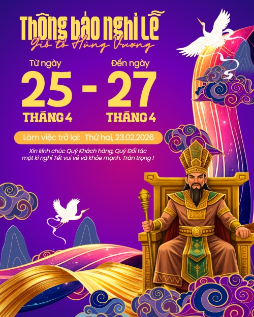 Mẫu thiết kế Bài post MXH dọc Lịch nghỉ lễ Giỗ Tổ Hùng Vương 1776166514