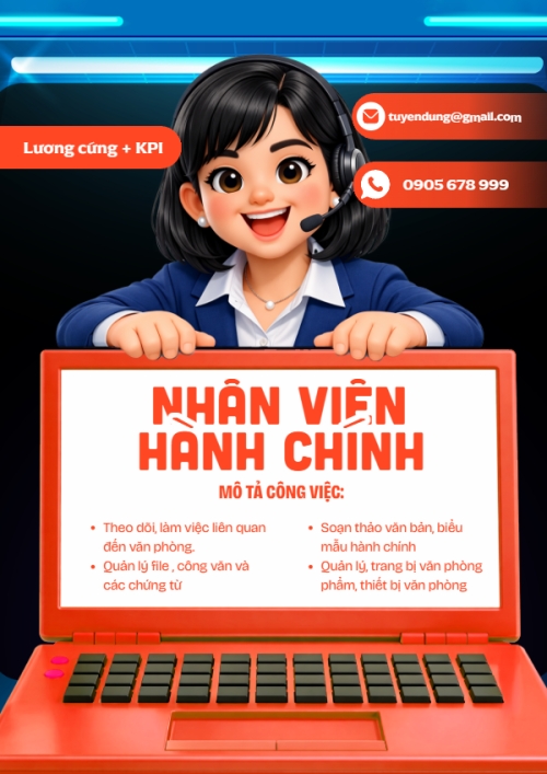 Mẫu thiết kế Poster chuẩn Tuyển dụng hành chính 1775647826