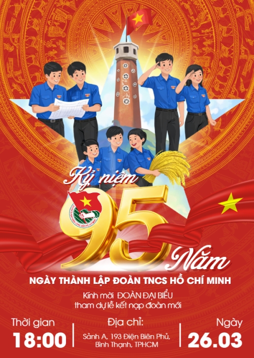 Mẫu thiết kế Thư mời Kỷ niệm ngày thành lập Đoàn TNCS Hồ Chí Minh 26/3 1777566022