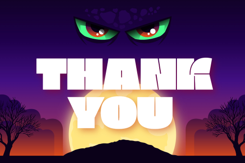 Mẫu thiết kế Thank you card Halloween, hiện đại, sang trọng, modern 1777154635