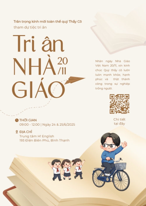 Mẫu thiết kế Thư mời Tri ân Nhà giáo 20/11 1776575179