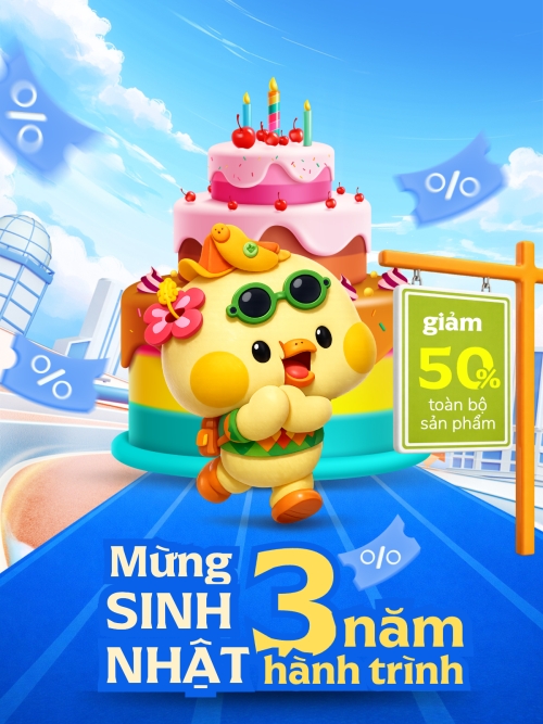Mẫu thiết kế Banner dọc Mừng sinh nhật hành trình 3 năm 1775535184