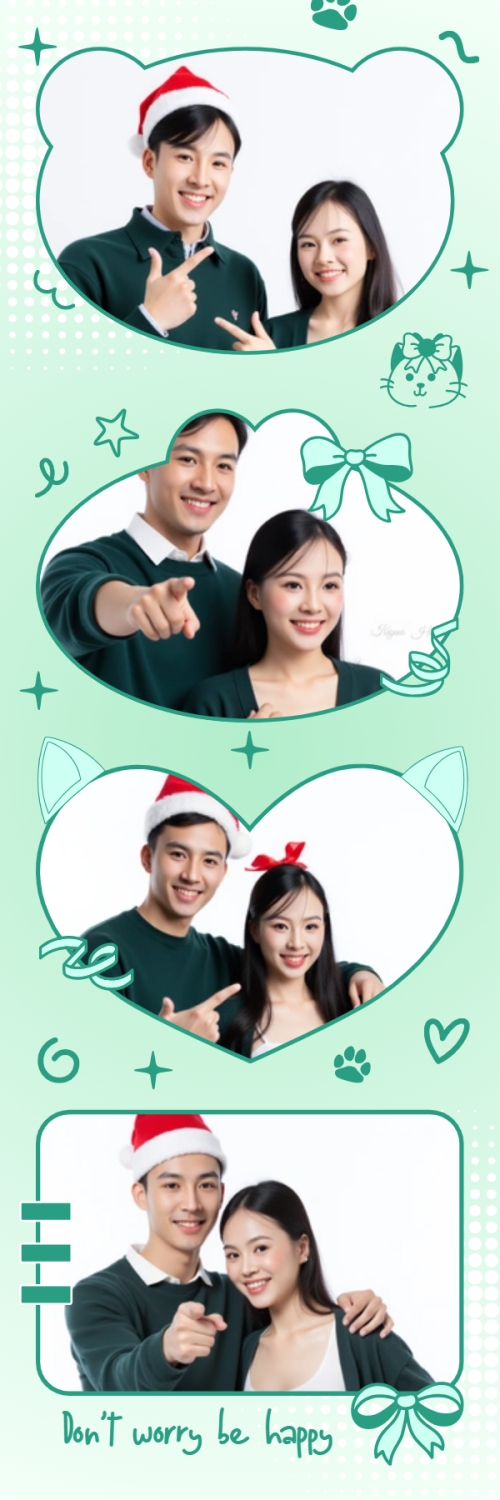 Mẫu thiết kế Bộ Ảnh Photobooth Cặp đôi, couple, tình yêu, love, valentine, christmas, dễ thương, cute 1775408596
