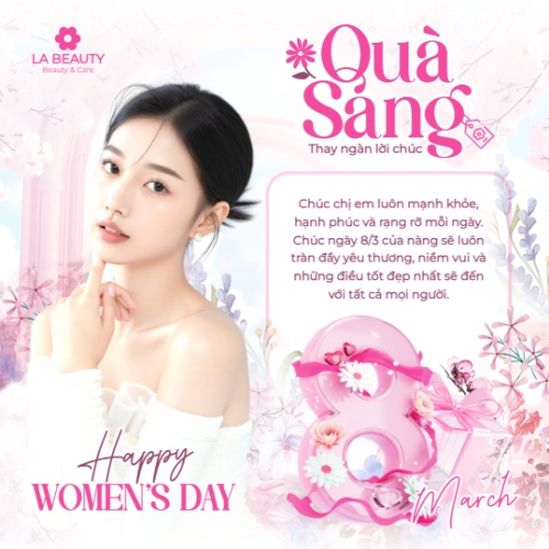 Mẫu thiết kế Bài post MXH vuông Quà sang thay ngàn lời chúc 8/3 1775312957