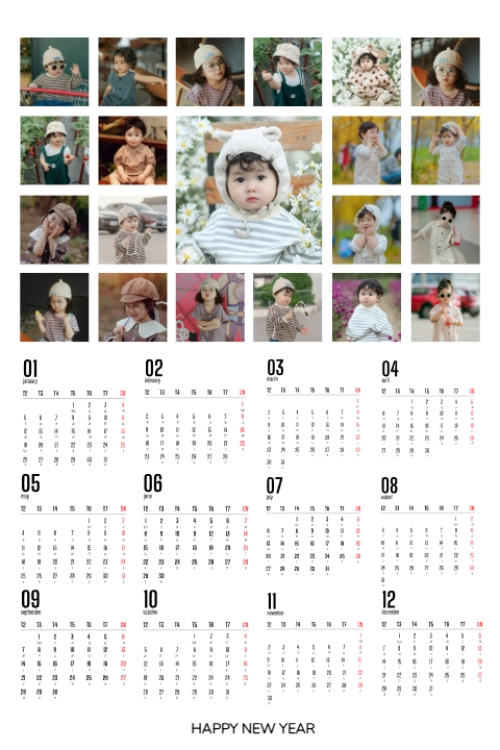 Mẫu thiết kế Lịch đơn treo tường Hành trình của em bé 1777143362