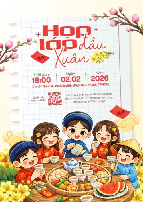 Mẫu thiết kế Thư mời Họp lớp đầu xuân 1775235702