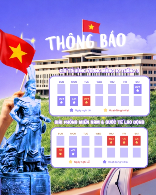 Mẫu thiết kế Bài post MXH dọc Thông báo nghỉ lễ 2026 1776796192