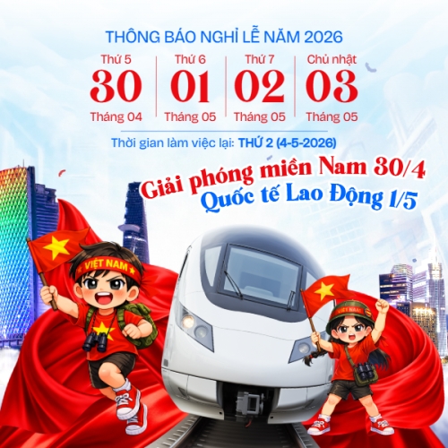 Mẫu thiết kế Bài post MXH vuông Thông báo nghỉ lễ Giải phóng miền Nam 30/4 và Quốc tế Lao động 1/5 1775772980