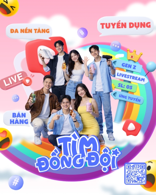 Mẫu thiết kế Bài post MXH dọc Tuyển dụng livestream 1776166515