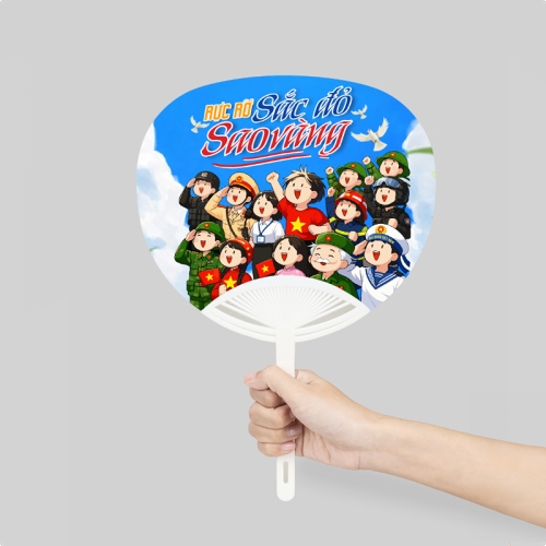 Mẫu thiết kế Quạt cầm tay Rực rỡ sắc đỏ sao vàng 1776326552