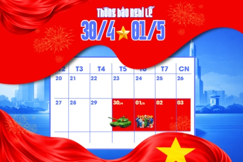 Mẫu thiết kế Bài post MXH ngang Lịch nghỉ lễ 30/4-1/5 1776611148