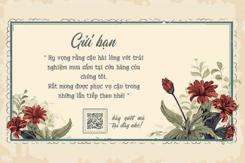 Mẫu thiết kế Thank you card Cổ điển, vintage, retro, classic, hoa lá 1777149004