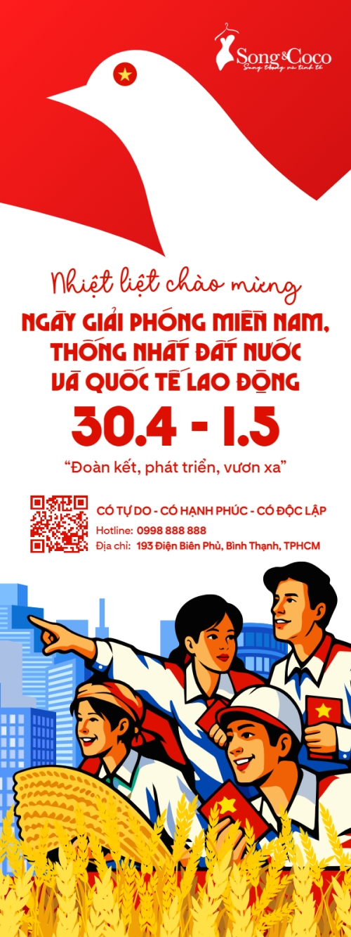 Mẫu thiết kế Standee Nhiệt liệt chào mừng ngày Giải phóng miền Nam, thống nhất đất nước 1778446737