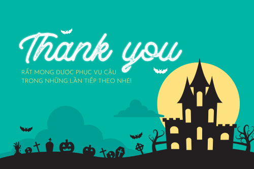 Mẫu thiết kế Thank you card Halloween, hiện đại, sang trọng, modern 1778451664