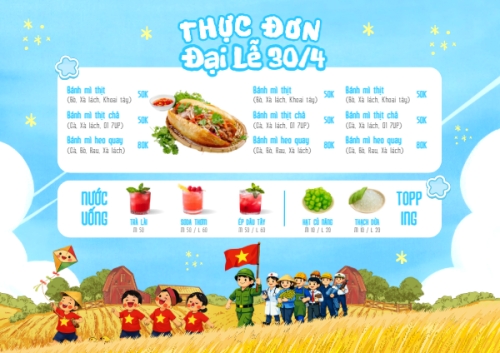 Mẫu thiết kế Menu tờ rời (ngang) Thực đơn Đại Lễ 30/4 1778455465