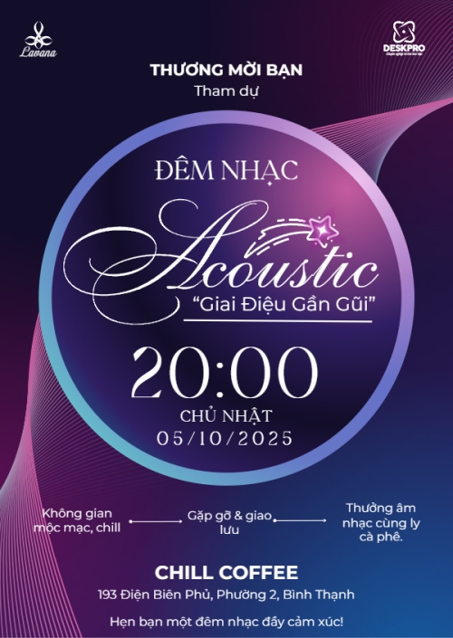 Mẫu thiết kế Thư mời Âm nhạc, music, văn nghệ, giải trí, acoustic, sự kiện, event, giao lưu, dễ thương, cute, đơn giản 1777575498