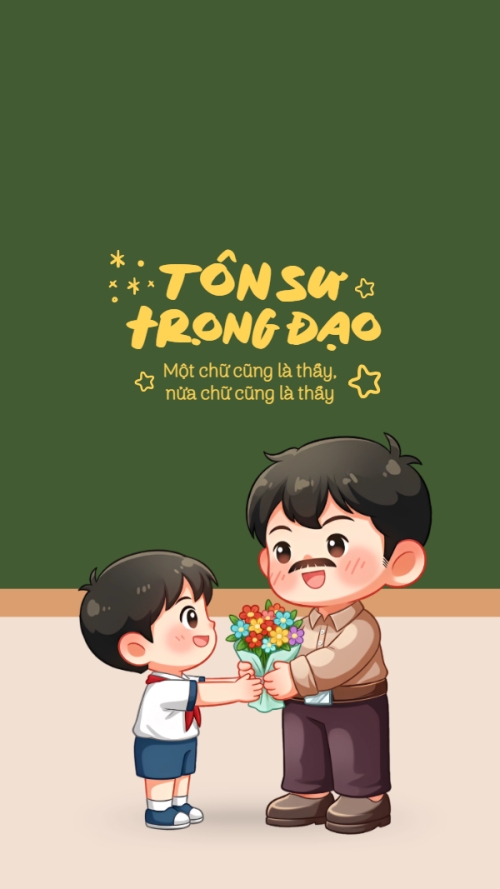 Mẫu thiết kế Hình nền điện thoại Tôn sư trọng đạo 1777570625