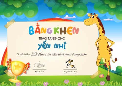 Mẫu thiết kế Bằng khen Đi thảo cầm viên đủ 4 mùa trong năm 1778442218
