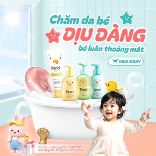 Mẫu thiết kế Bài post MXH vuông Chăm da bé dịu dàng bé luôn thoáng mát 1778837004