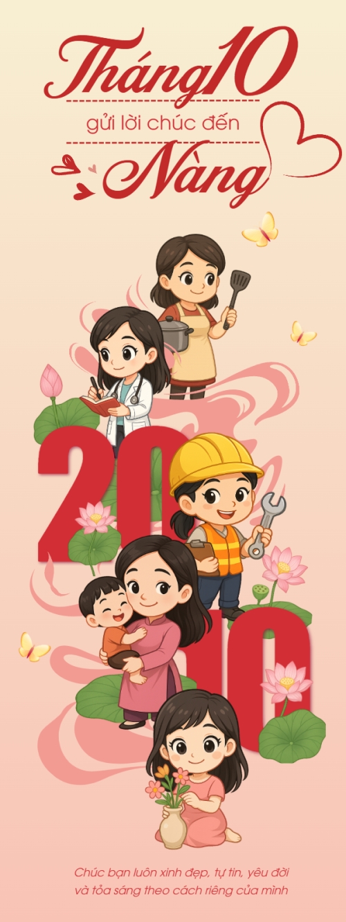 Mẫu thiết kế Standee 20/10, Ngày phụ nữ Việt Nam, Vietnamese Women's Day, phụ nữ, sự kiện, event, dễ thương, cute, chibi, hoạt hình, cartoon 1778446660