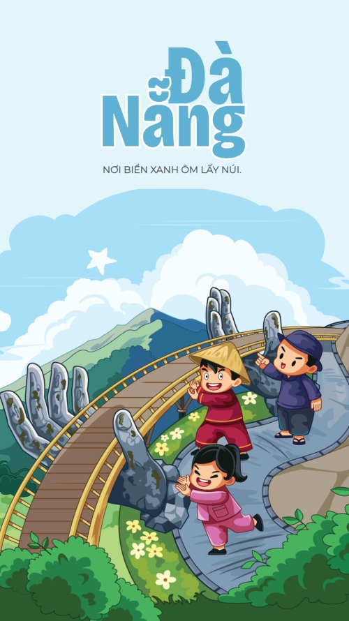 Mẫu thiết kế Hình nền điện thoại Đà Nẵng, Việt Nam, địa danh, du lịch, travel, dễ thương, cute, chibi, hoạt hình, cartoon	 1778768478
