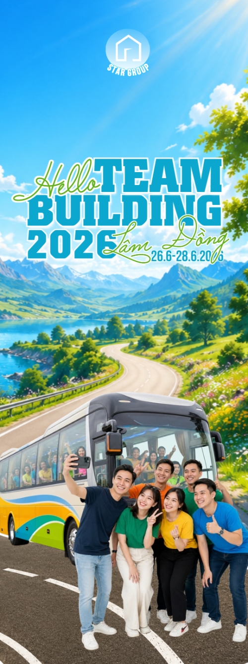 Mẫu thiết kế Standee Hello team building 1780234614