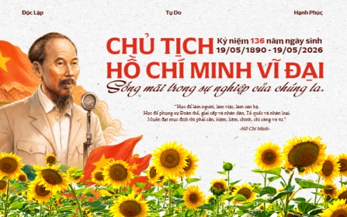 Mẫu thiết kế Banner - Băng rôn Kỷ niệm 136 năm ngày sinh Chủ tịch Hồ Chí Minh 1778425913