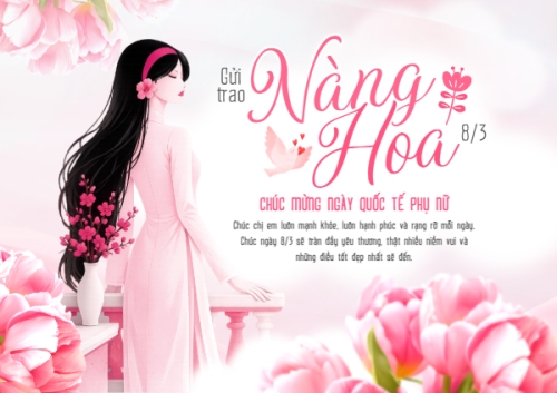 Mẫu thiết kế Thiệp chúc mừng Gửi trao nàng hoa 8/3 1777579898