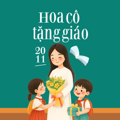 Mẫu thiết kế Nhãn dán Decal Hoa tặng cô giáo 20/11 1778447560