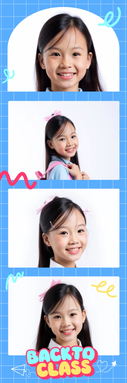 Mẫu thiết kế Bộ Ảnh Photobooth Tựu trường, đến trường, nhập học, giáo dục, education, school, trường học, dễ thương, cute, chibi, hoạt hình, cartoon 1779990916