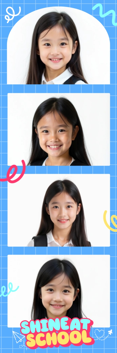 Mẫu thiết kế Bộ Ảnh Photobooth Tựu trường, đến trường, nhập học, giáo dục, education, school, trường học, dễ thương, cute, chibi, hoạt hình, cartoon 1779990916