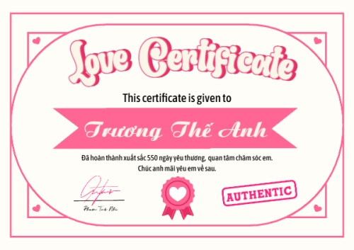 Mẫu thiết kế Bằng khen Giấy chứng nhận tình yêu 1778442218