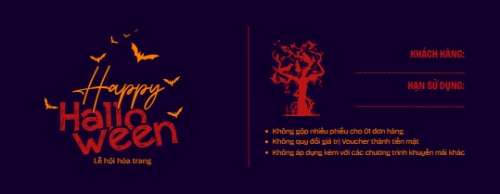 Mẫu thiết kế Gift voucher Halloween, lễ hội ma quái, sự kiện, event, thực phẩm, food, beauty, dễ thương, cute, chibi, hoạt hình, cartoon 1778452364