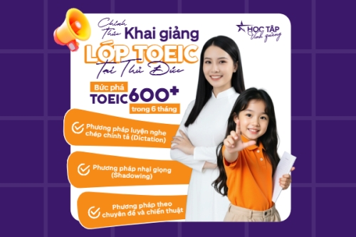 Mẫu thiết kế Bài post MXH ngang Chính thức khai giảng lớp Toeic tại Thủ Đức 1778446831