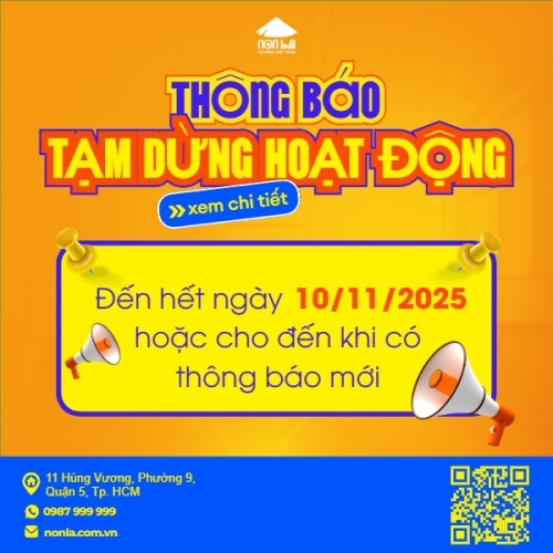 Mẫu thiết kế Bài post MXH vuông Thông báo tạm dừng hoạt động 1777575465