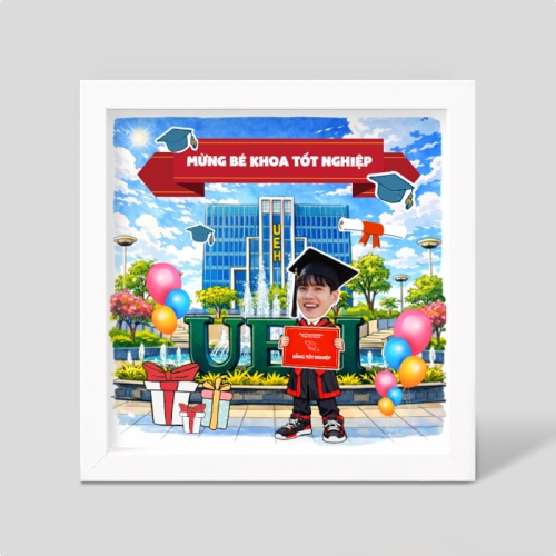 Mẫu thiết kế Khung ảnh 3D Mừng bé tốt nghiệp 1778442218
