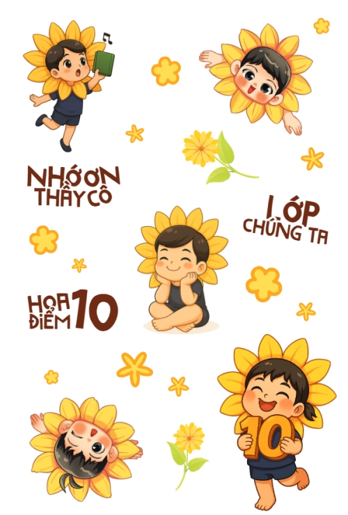 Mẫu thiết kế Nhãn Sticker - Sticker Sheets Nhớ ơn thầy cô 1778442489