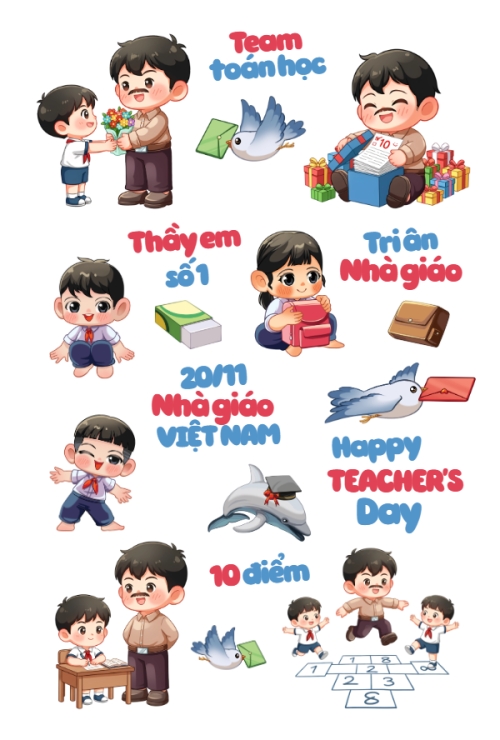 Mẫu thiết kế Nhãn Sticker - Sticker Sheets Tri ân Nhà giáo 20/11 1778442556
